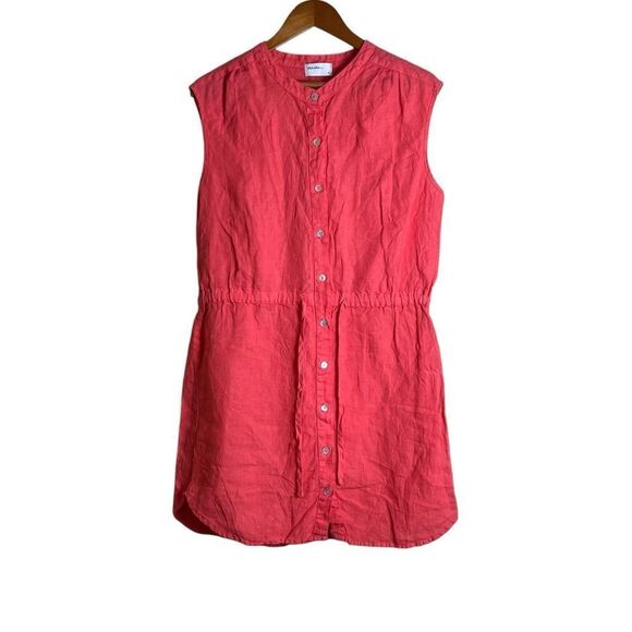 Allen Allen pink 100% linen sleeveless dress. Size medium - Picture 1 of 7